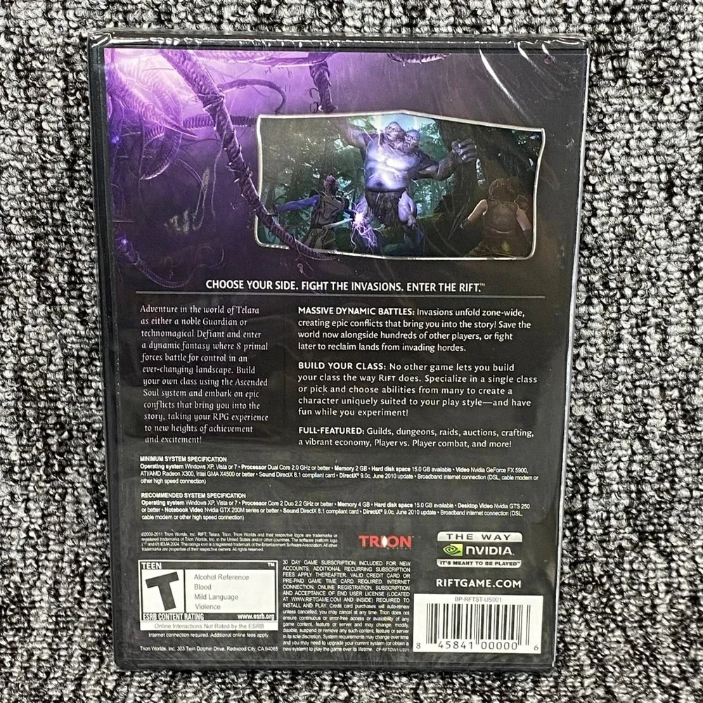 VTG RIFT PC Game DVD-ROM Trion Worlds 2011 Factory Sealed MMORPG